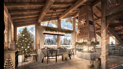 Christmas Lodge with Ambience | LIve Wallpaper