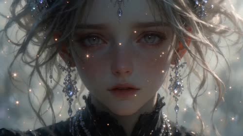 插画风 蝴蝶少女