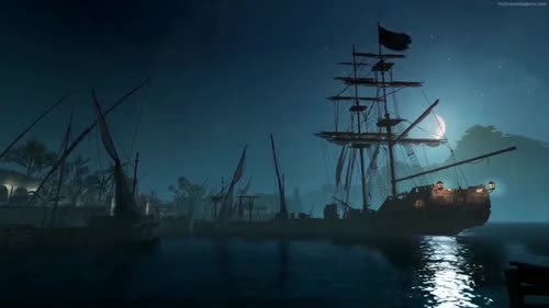 Pirate Ship At Night