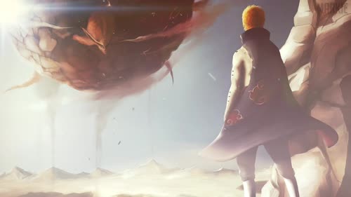 Pain VS Naruto 8 tails