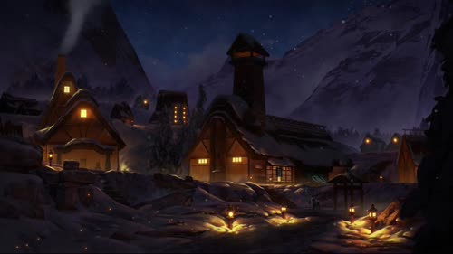 snow village night desktop wallpaper 