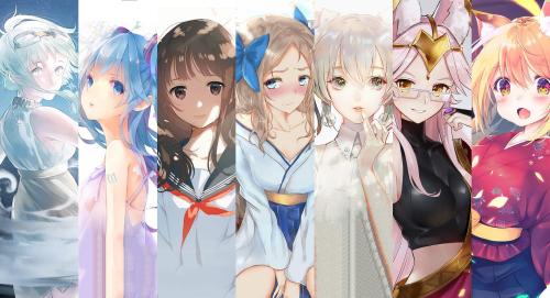 分隔桌面壁纸-高清动漫妹子1