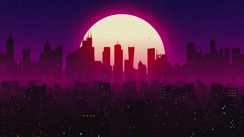 Synthwave city