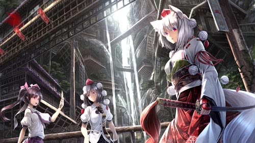 姬海棠果，射命丸文and犬走椛（东方project动态壁纸）