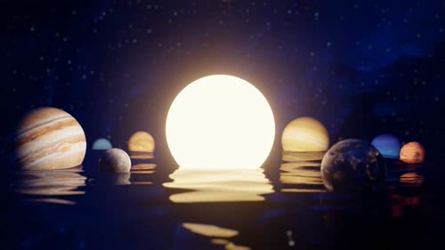 Solar System Space Universe 3D Abstract 