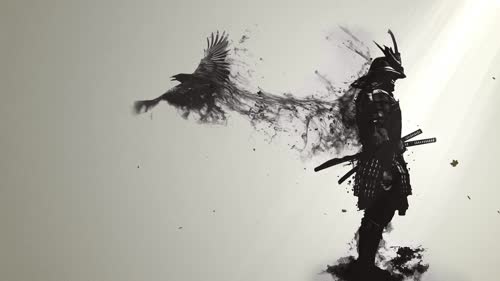  Samurai with Crow