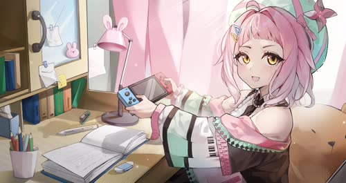 美少女动漫壁纸_桃姆Q吃手手 游戏与少女