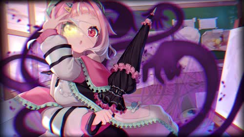 美少女动漫壁纸_桃姆Q吃手手 中二病