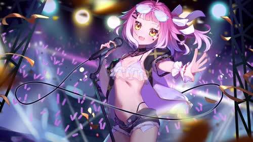 美少女动漫壁纸_桃姆Q吃手手 舞台