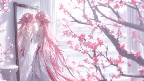 【八重神子】镜中人，红樱落似霞