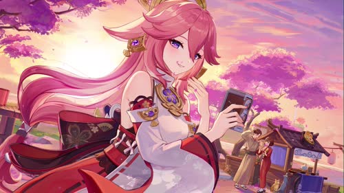 Yae Miko -Sunset Sakura - Genshin lmpact（八重神子）