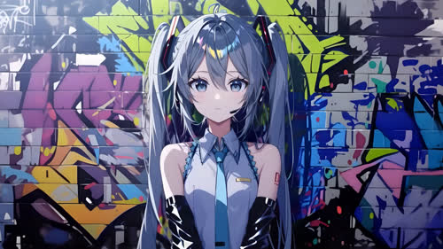 初音未来-涂鸦墙 8K静态