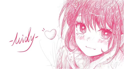 井川百奈粉色线稿