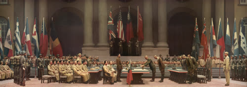 陈坚油画作品 日本投降签字仪式