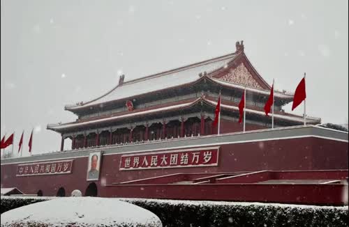 天安门雪