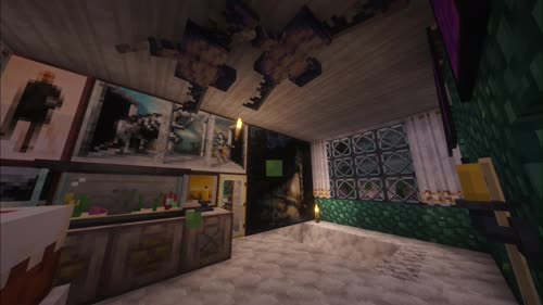 Minecraft reading room stormy