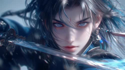 【4KHD·3840*2160】蓝炎女剑客