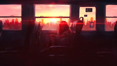 动态壁纸火车少女循环