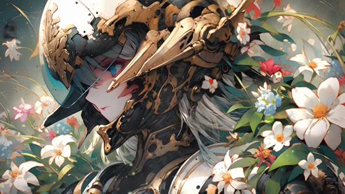 4K花卉护眼机甲少女