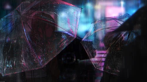 雨中打伞少女的回眸