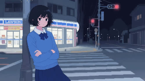 【赤云先生】等待红绿灯的少女