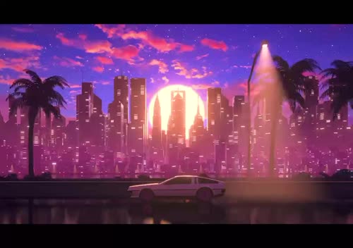 Synthwave city