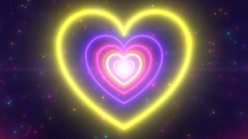 neon lights heart tunnel <3