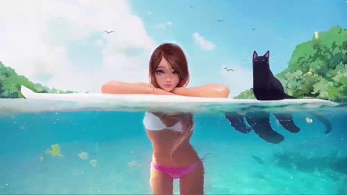 Surf Girl by Rossdraws 