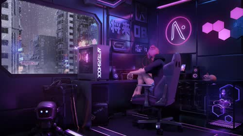 LIVE WALLPAPER Futuristic Game Room 4K