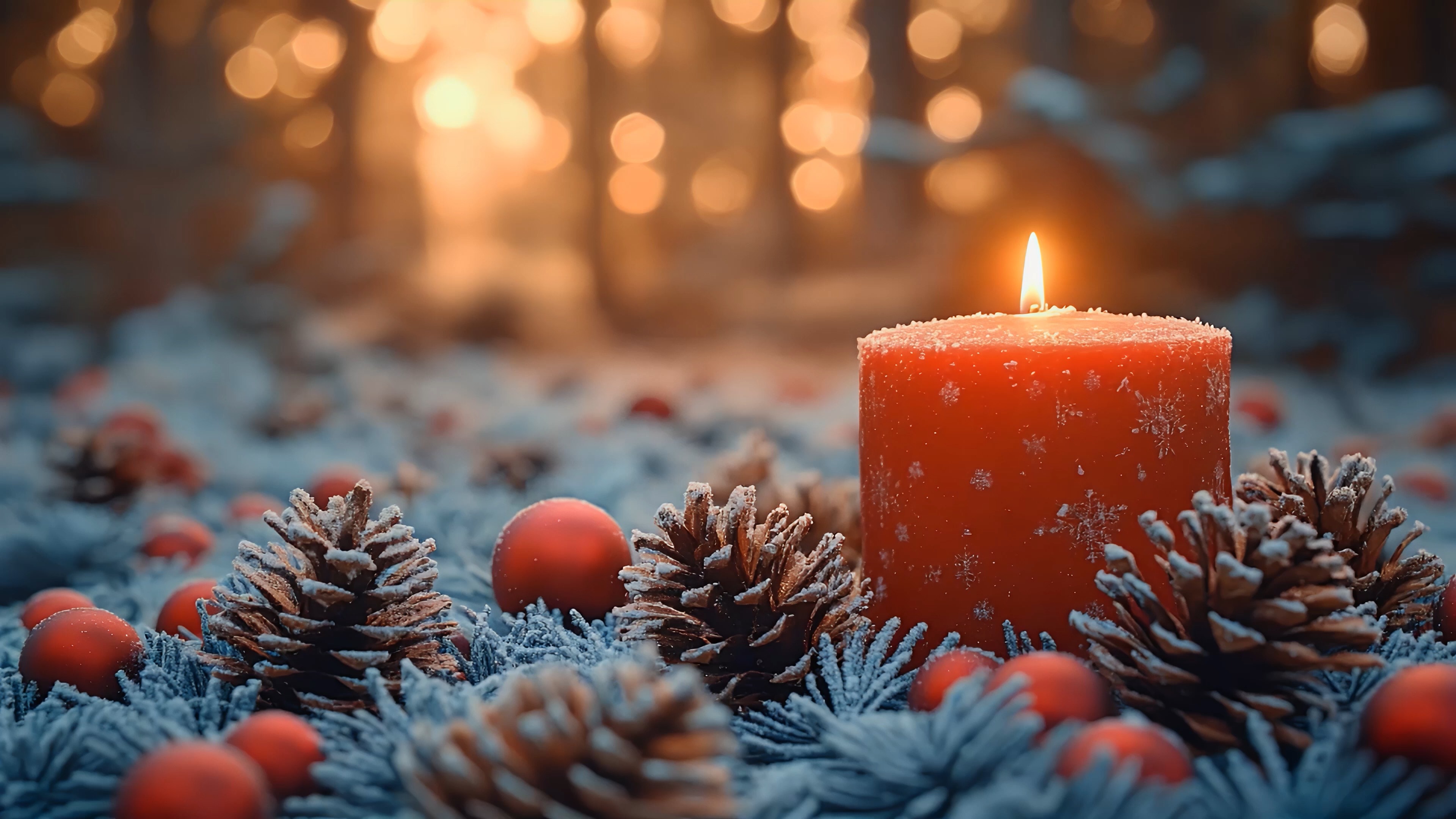 Winter Candle (ZH Holiday Collection Wallpaper)