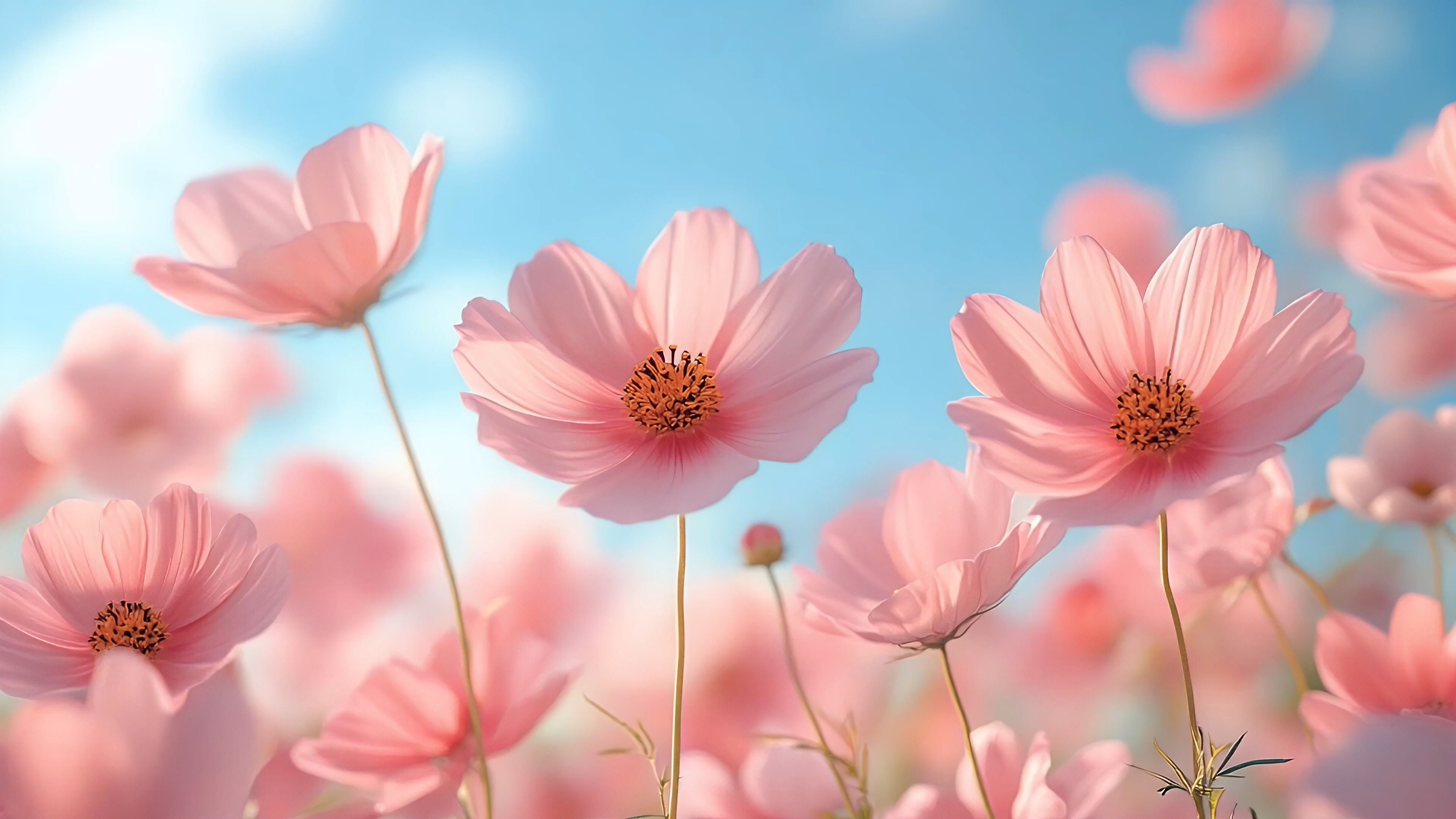 Pink Cosmo Flowers 3 (ZH Wallpaper)