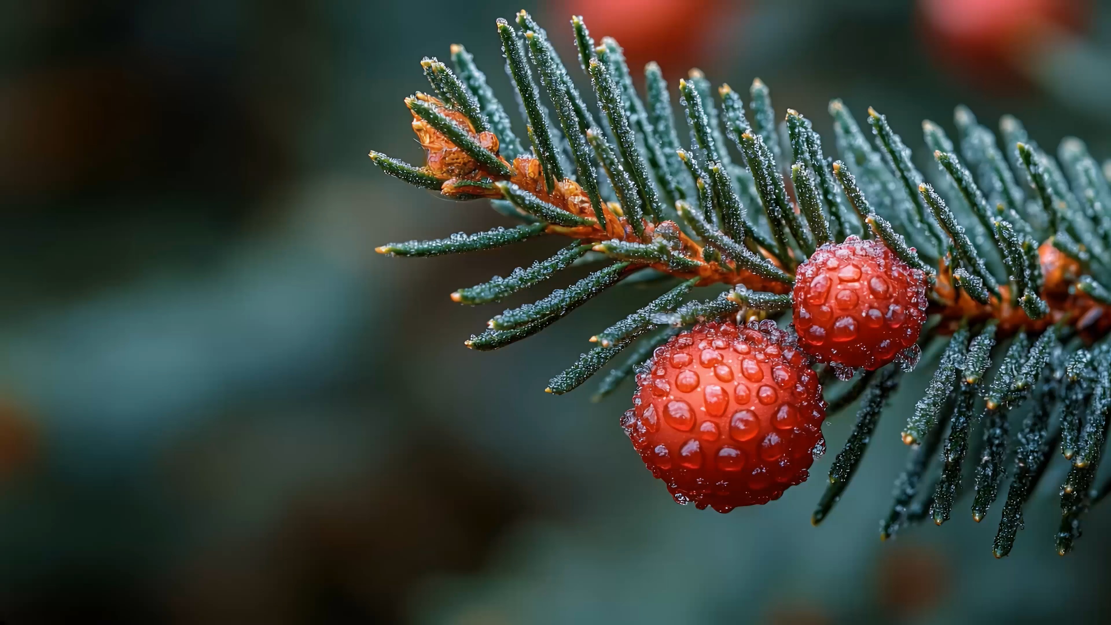 Fir with Berries (ZH Holiday Collection Wallpaper)