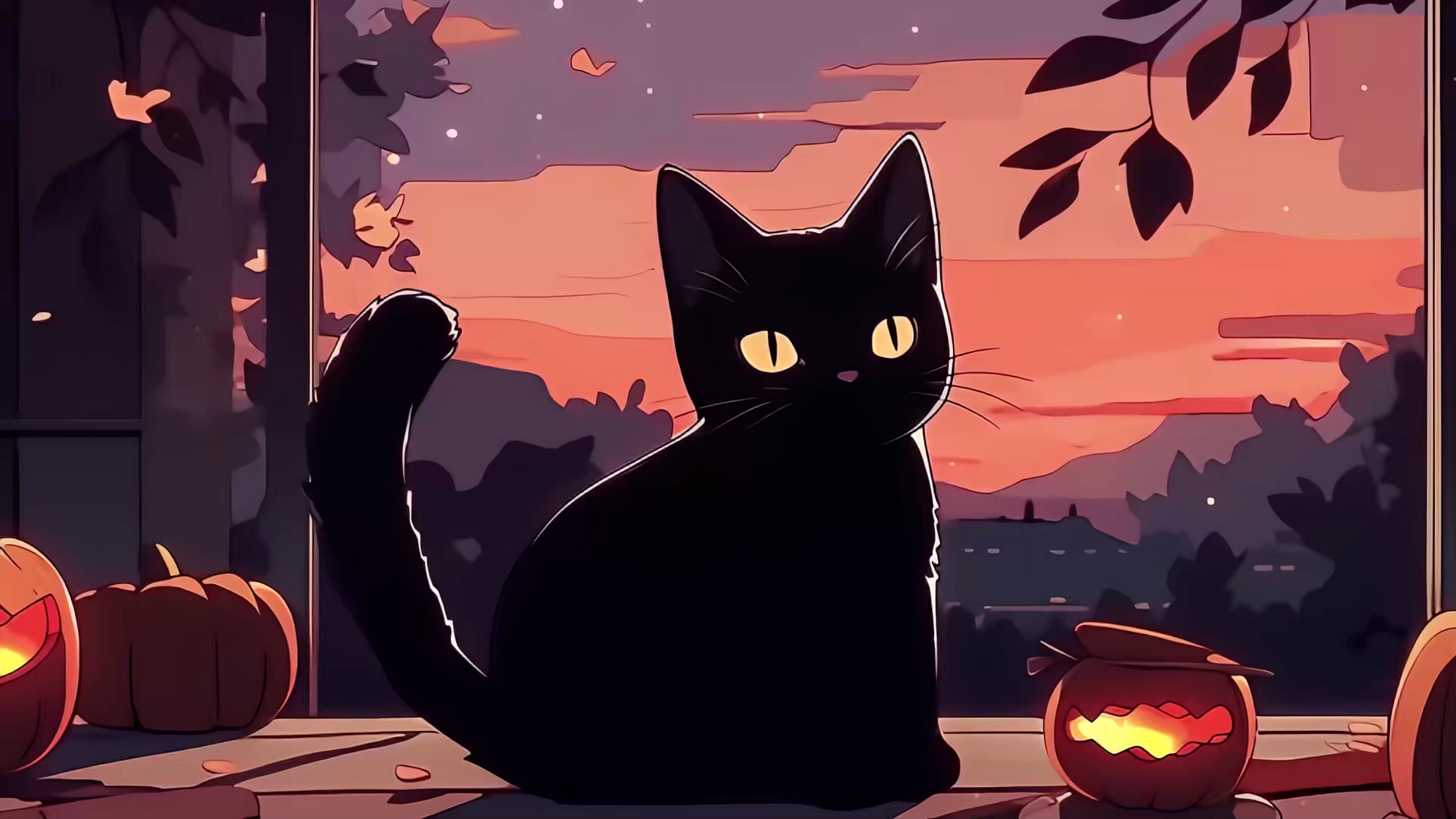 Black Cat (ZH Holiday Collection Wallpaper)