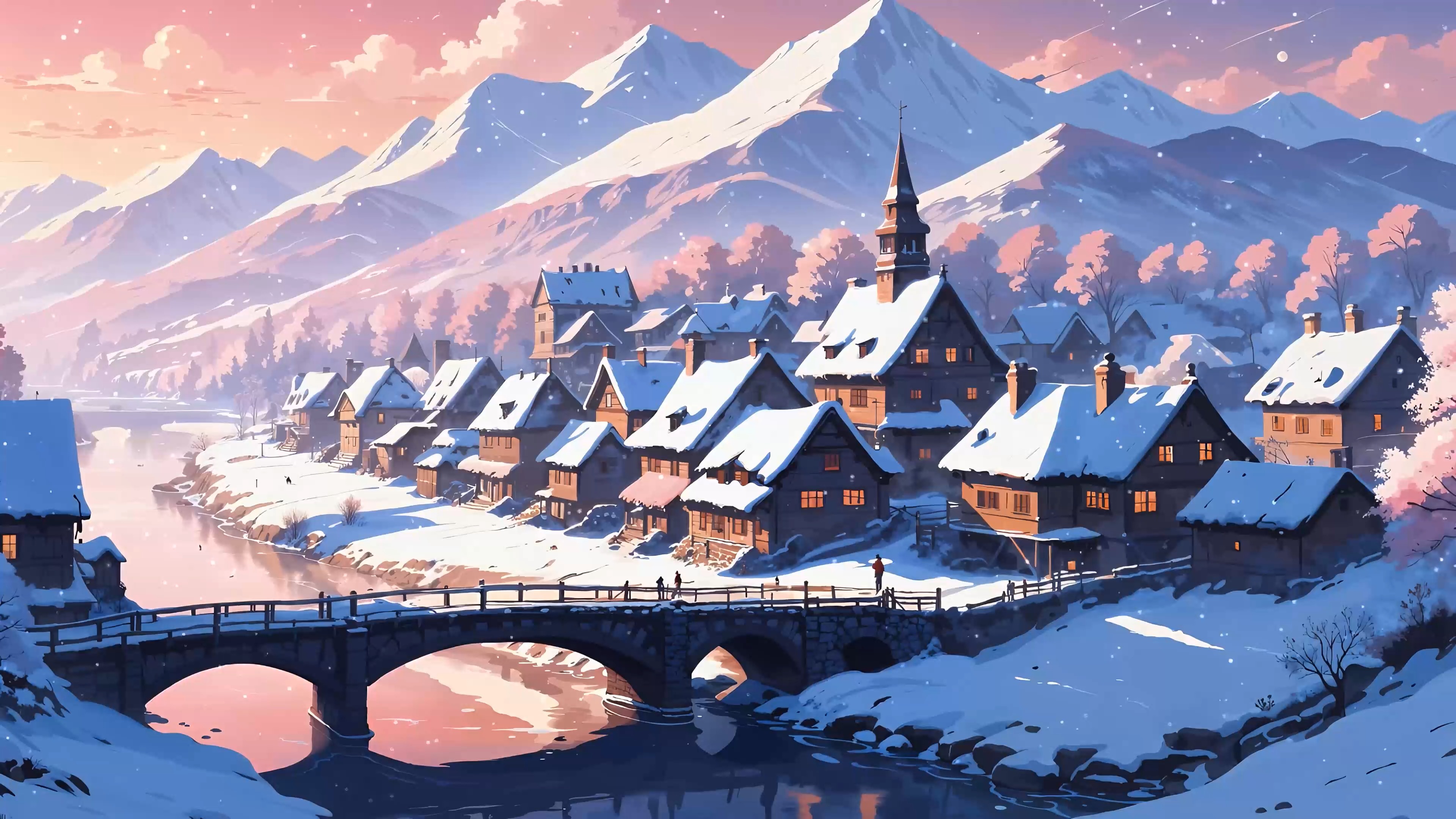 Snowy Town (ZH Wallpaper)