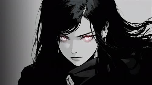 小也 Anime Girl with Red Eyes