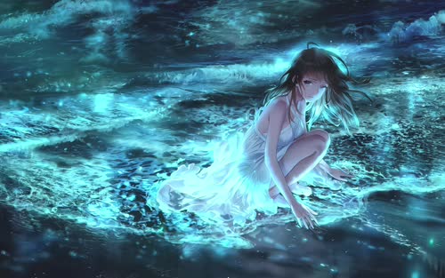 小也 Girl and Fluorescent Beach