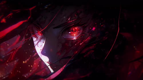 小也Red Eyes Anime Girl 4K