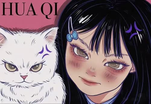 女孩和猫