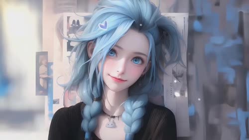 瑞信美化-蓝色头发女生01