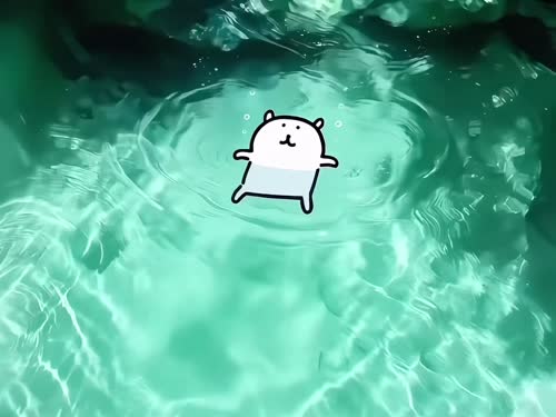 水面卡通小熊