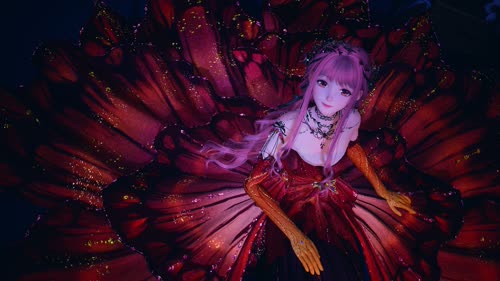 暖暖-蝴蝶套红色坐地