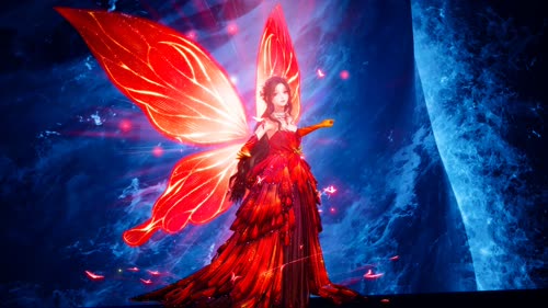 暖暖-蝴蝶套红色套装动作