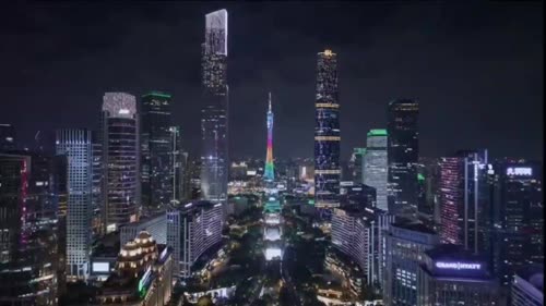 广州中轴线的夜景