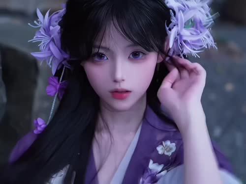 致敬学生时代，紫色美女